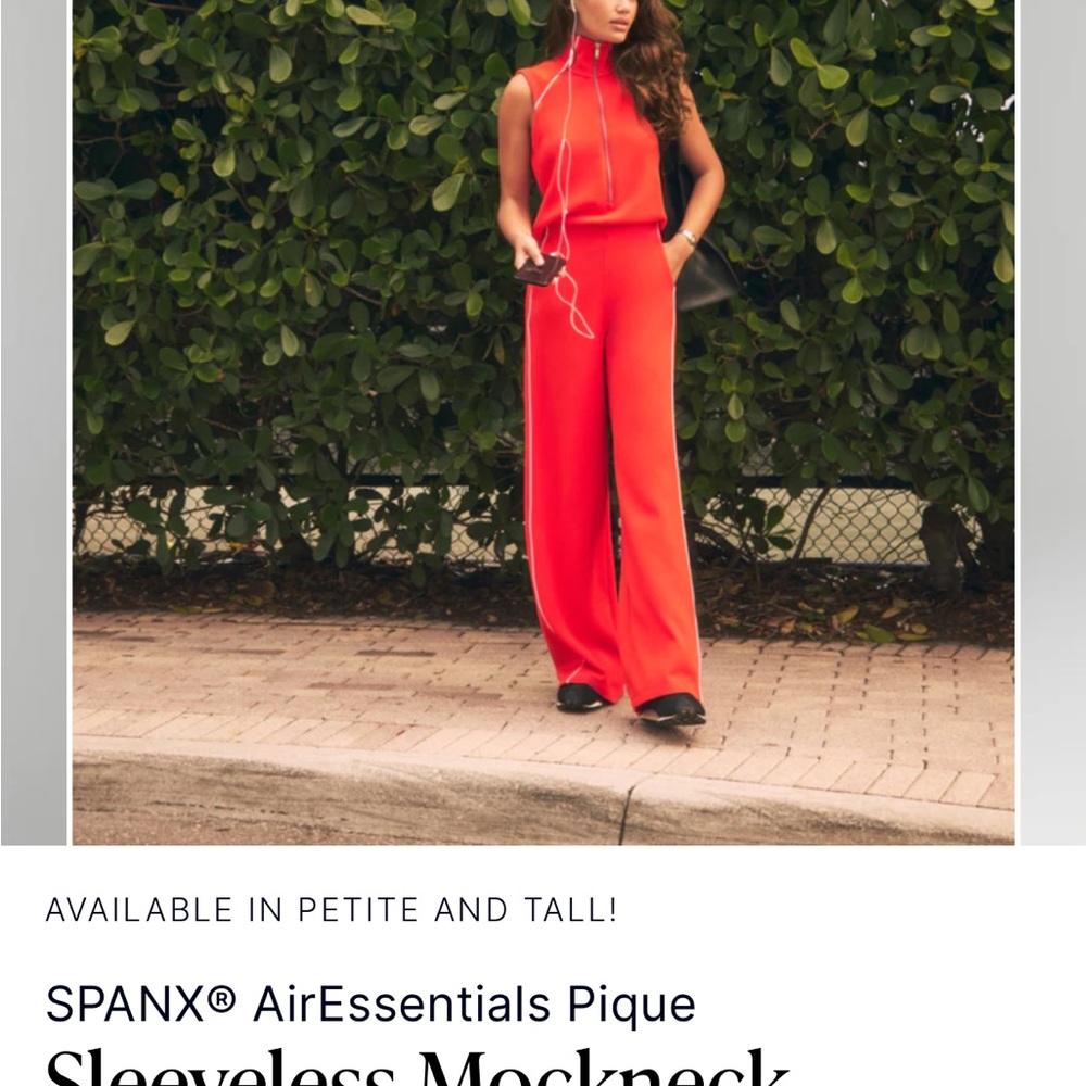 SPANX AirEssentials Pique Jumpsuit in Vibrant Red